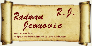 Radman Jemuović vizit kartica